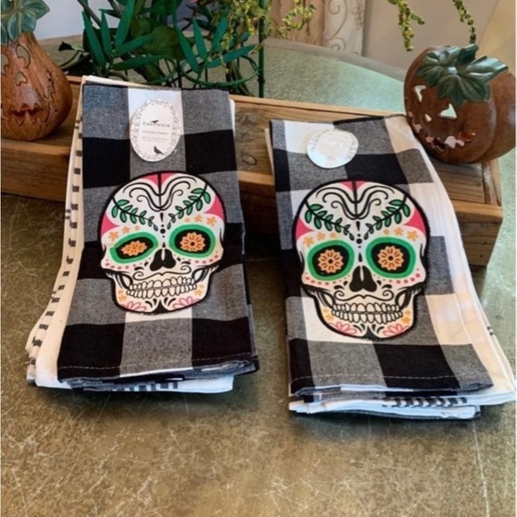 Eastwick “Sugar Skull” HALLOWEEN Tea Towels 8 - Picture 9 of 9